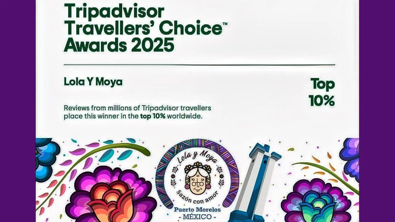 Lola y Moya Wins Tripadvisor 2025 Travelers’ Choice in Puerto Morelos